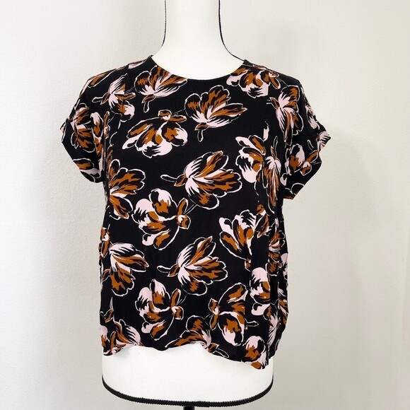 Madewell Duskblossom Shirred Short Sleeve Top. Size XS - Picture 3 of 9